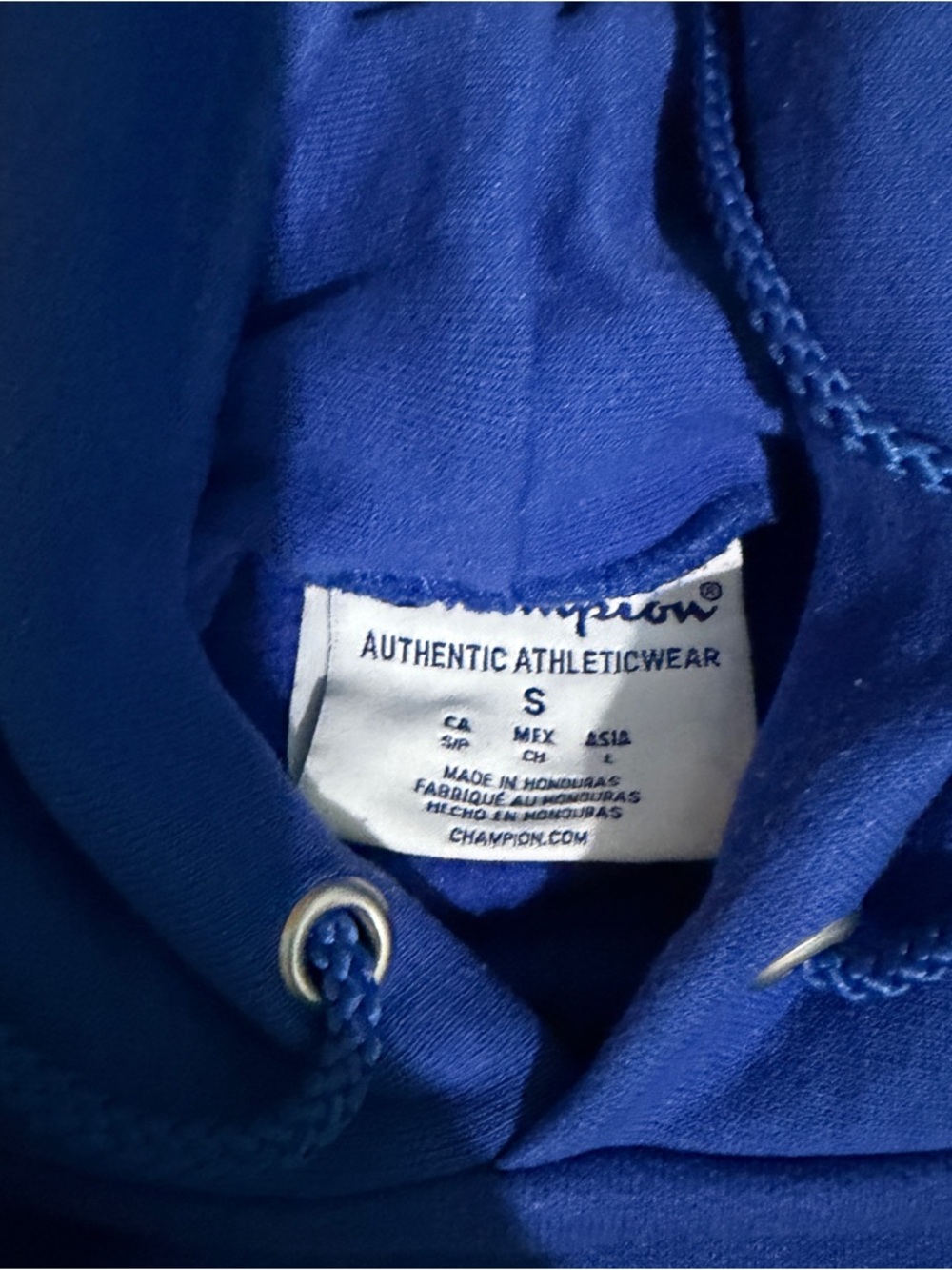 Champion Royal Blue Hoodie with Drawstring - Picture 3 of 3